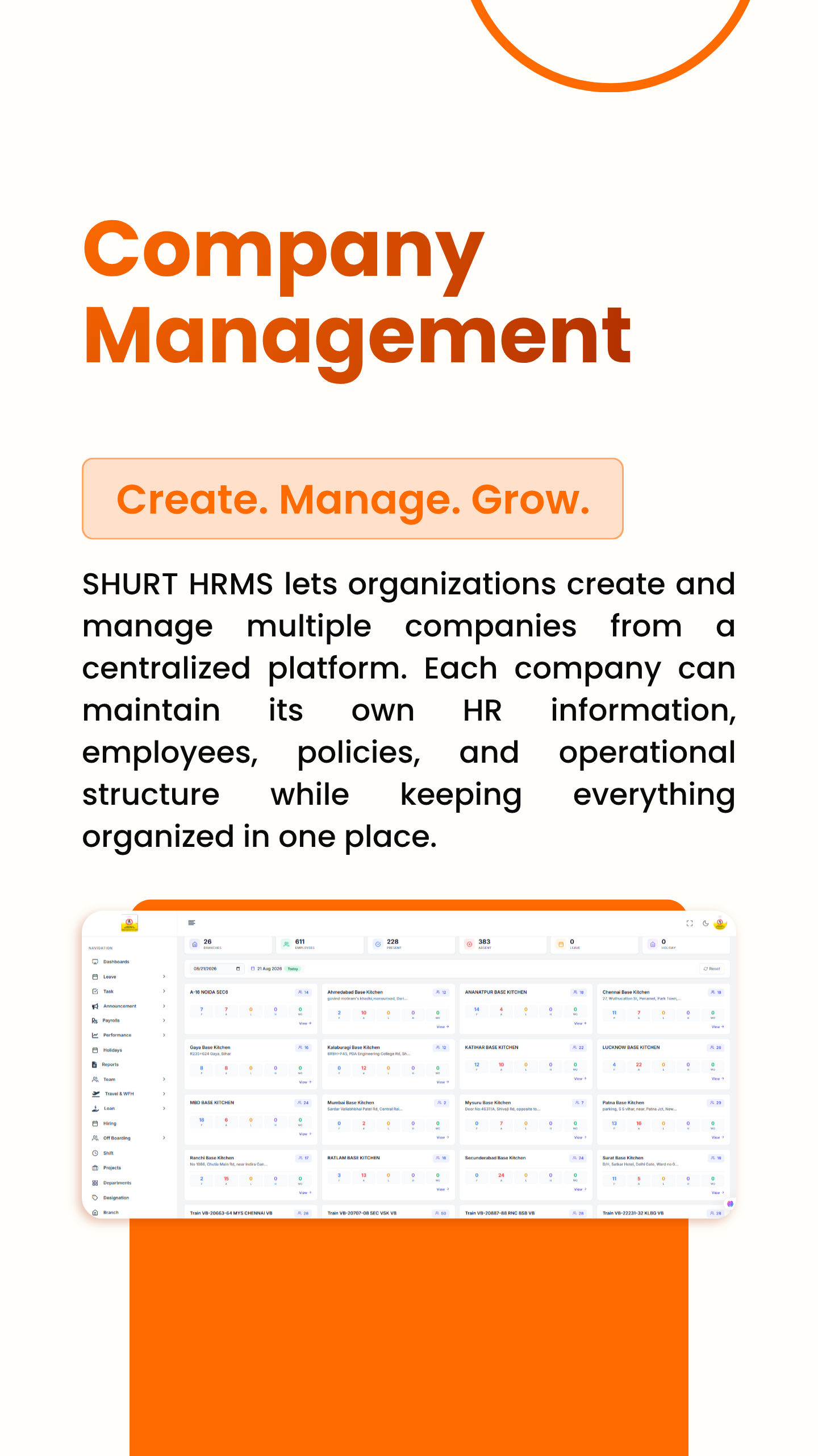 SHURT HRMS Mobile App Dashboard and Leave Management